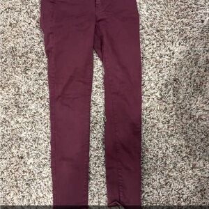 Red Skinny Jeans with Slim Fit and Full Length